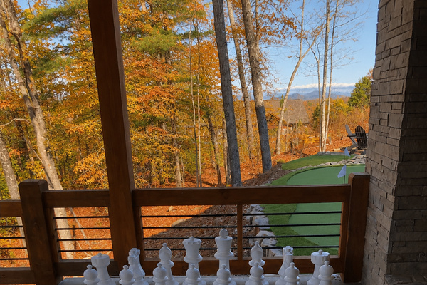 Giant chess and putting green