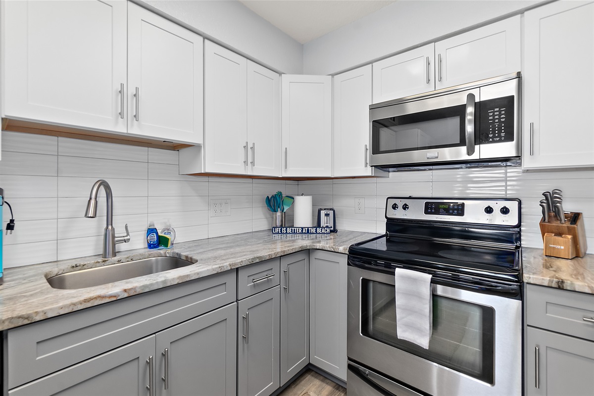 Sleek kitchen with plenty of prep space