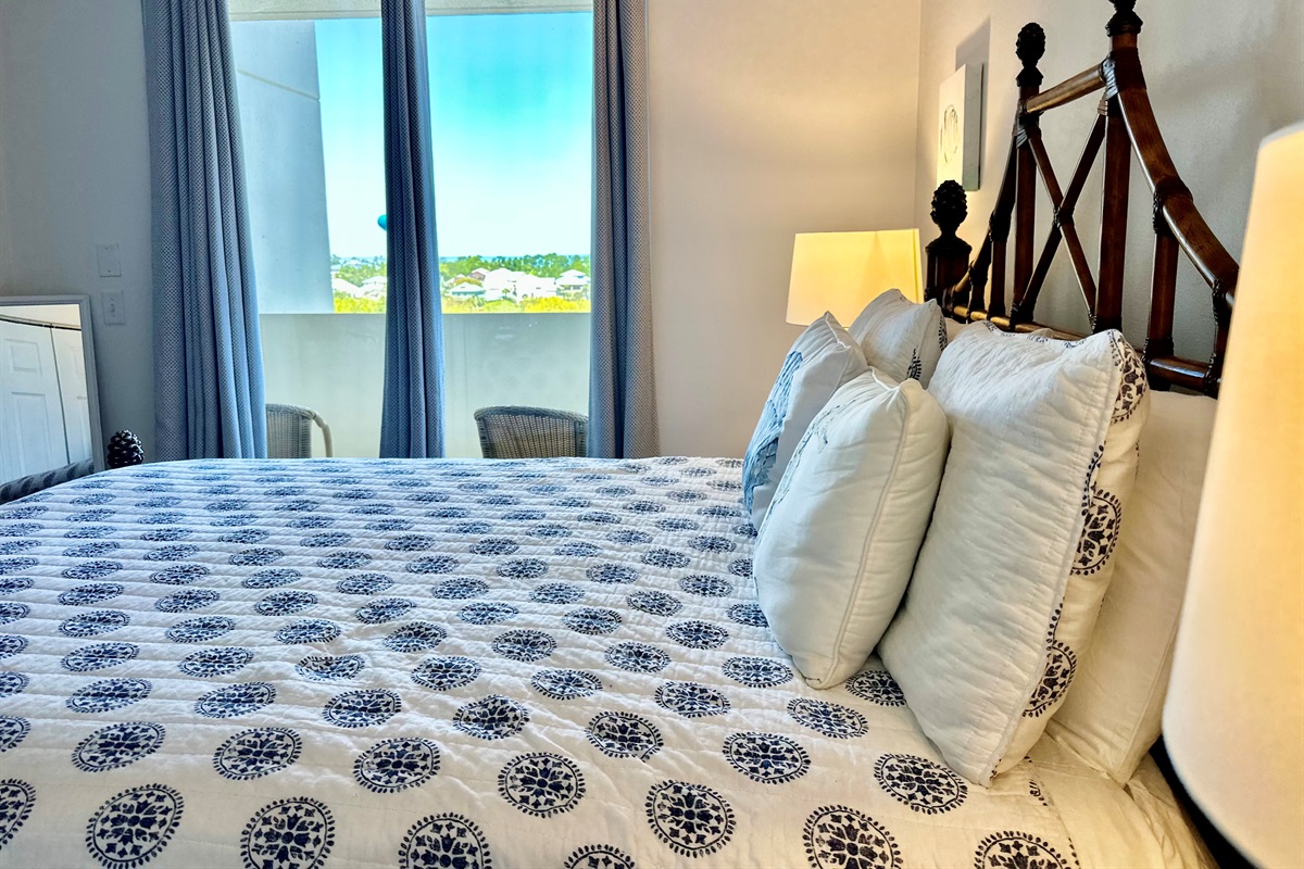 There is a small balcony attached to this guest bedroom...