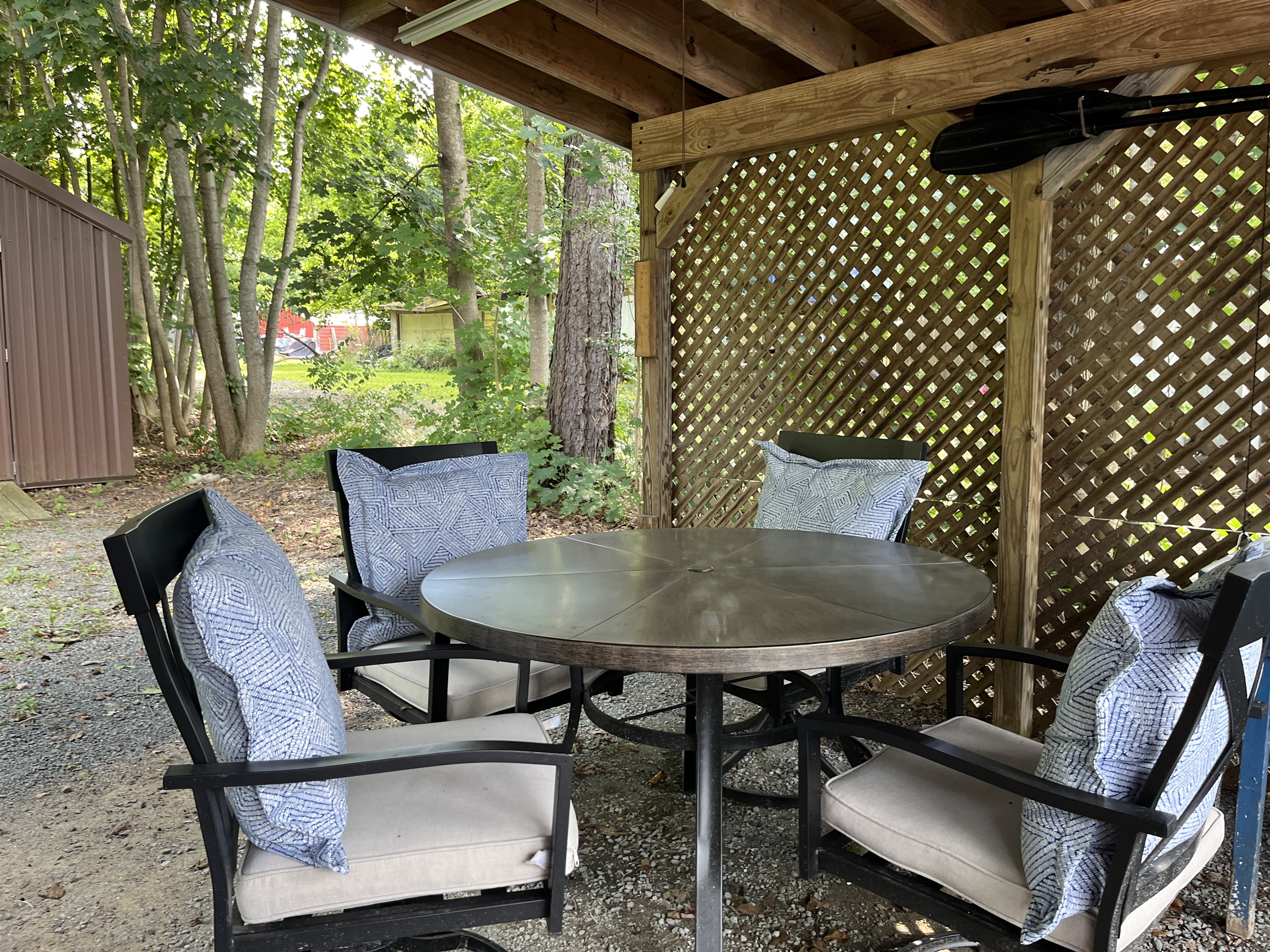 Covered outdoor dining area