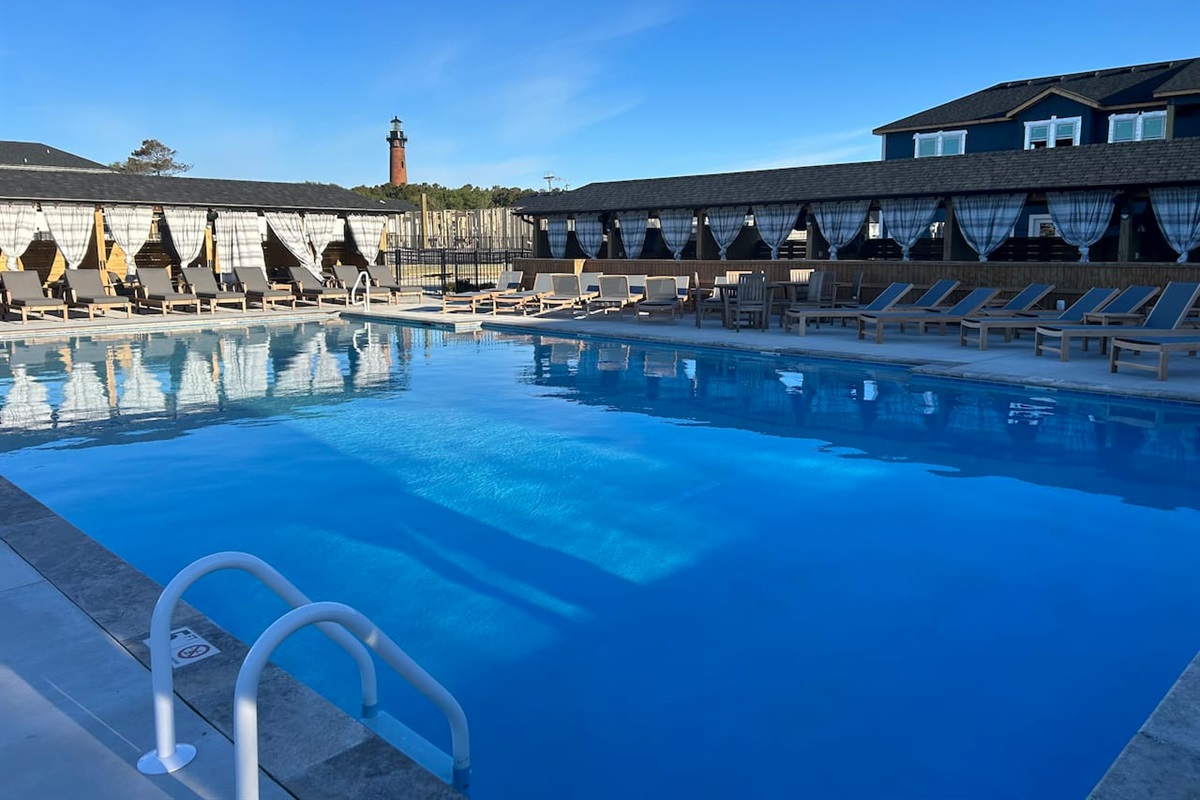 Expansive pool with sun deck