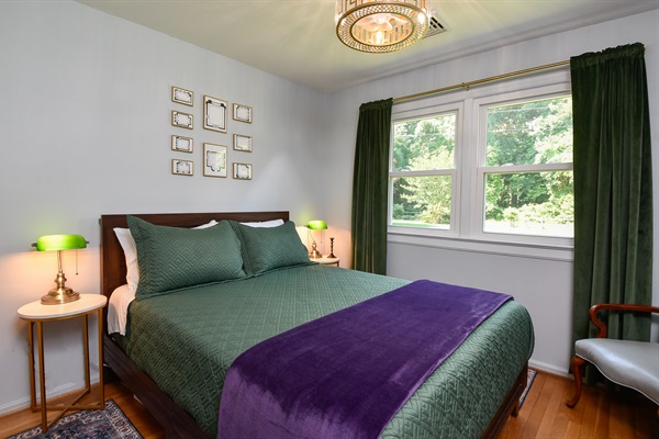 Queen bed and was it Plum with the wrench?