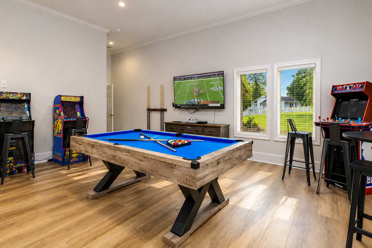Endless Sunrise game room for family downtime
