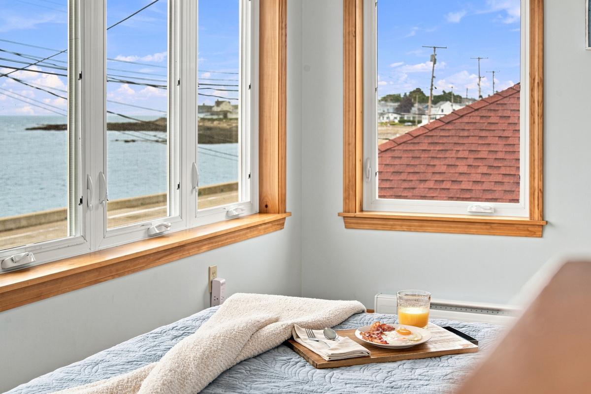 Enjoy peaceful water views and breakfast in bed.