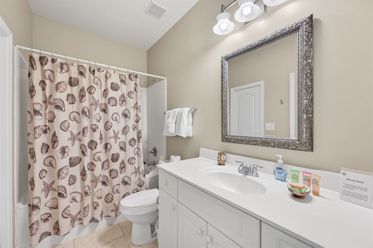 BATHROOM #3: Full bath with a shower/tub combo. (located on the 2nd floor)