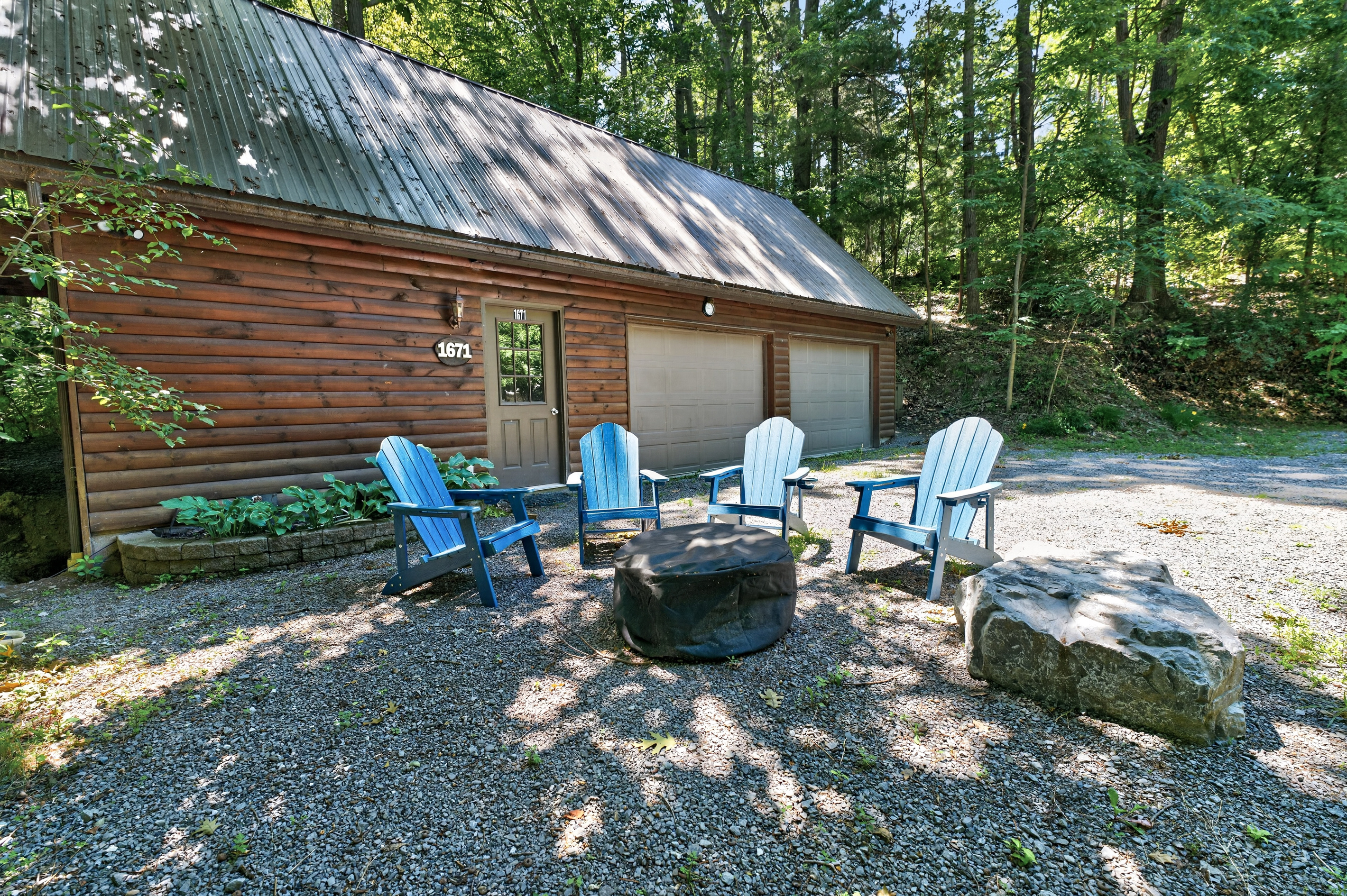 Fire pit seating outdoors