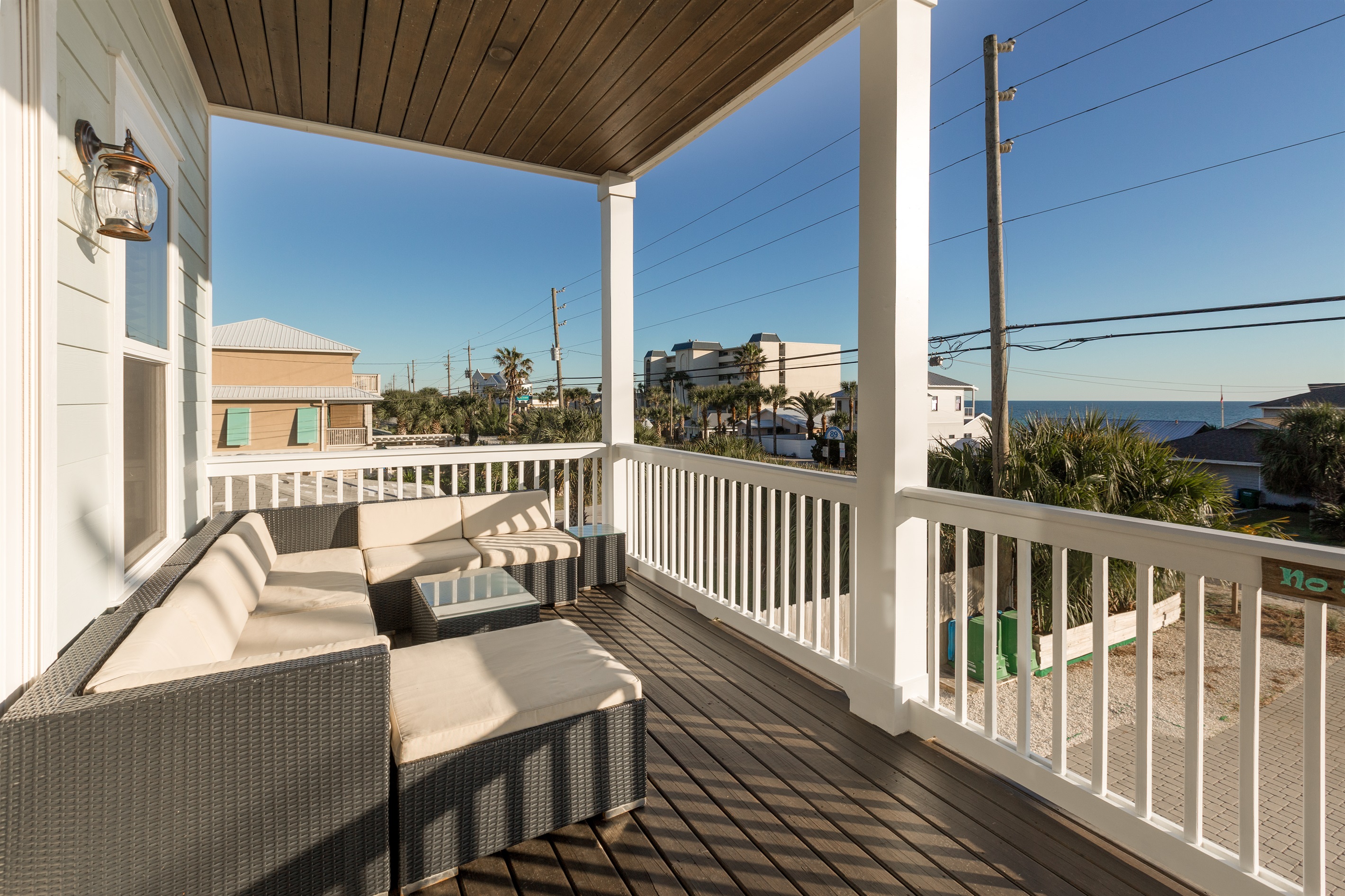 Comfortable seating outside allows you to enjoy the breeze off the water, watching the dolphin swim near shore or the sun set in a blaze of impossible pink, purple and orange hues! You will find yourself hypnotized by the sound of the waves!