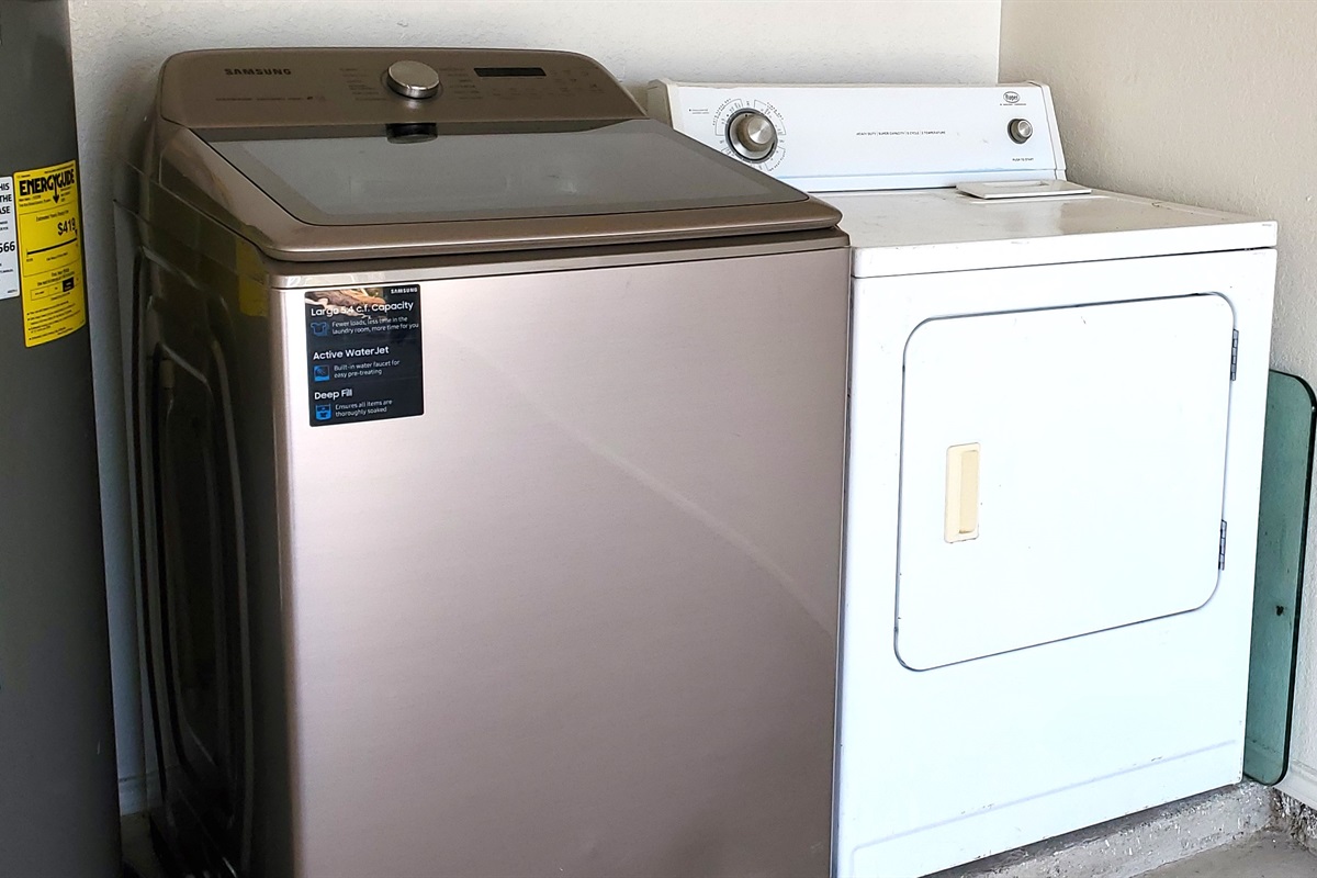 Washer and dryer in the garage