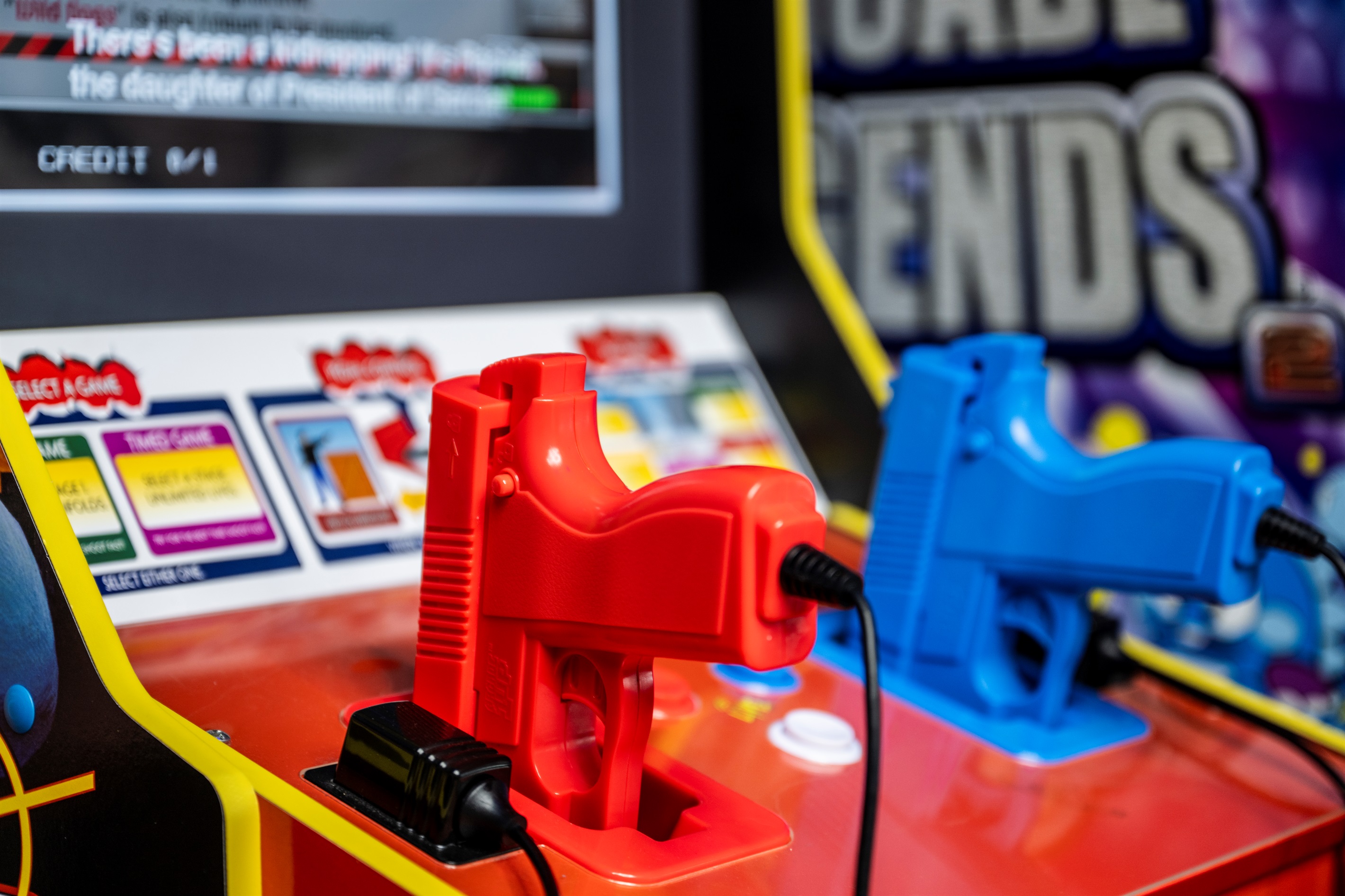 Thrilling Time Crisis arcade game. 1 of 3 arcade system