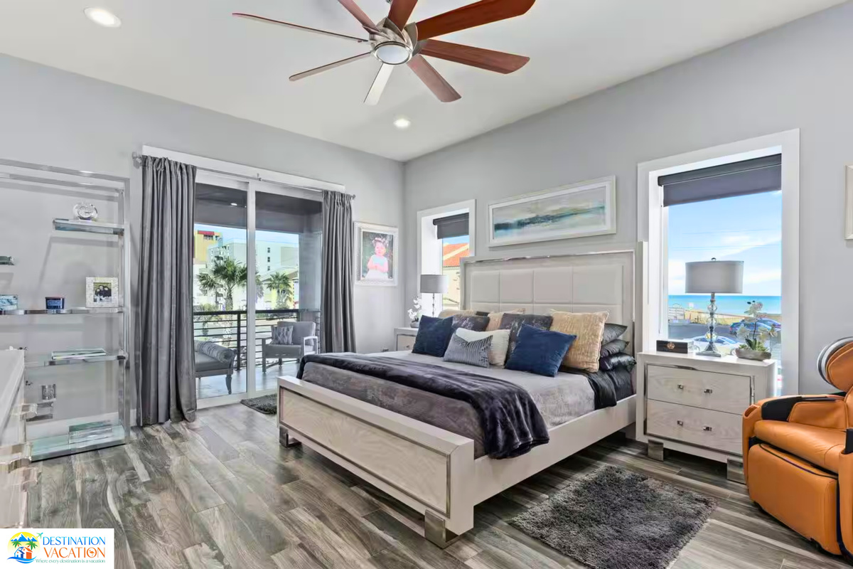 Rest easy in this bright, stylish sleeping sanctuary.