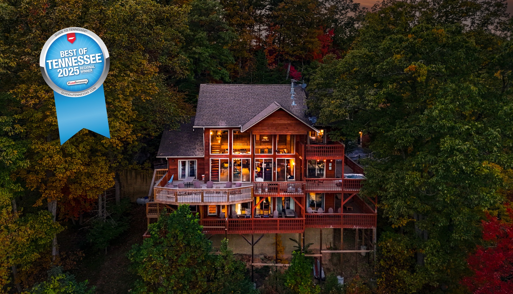 Welcome home Heavenly Heights Mountain Retreat including the spacious cabin and private studio for your perfect getaway.