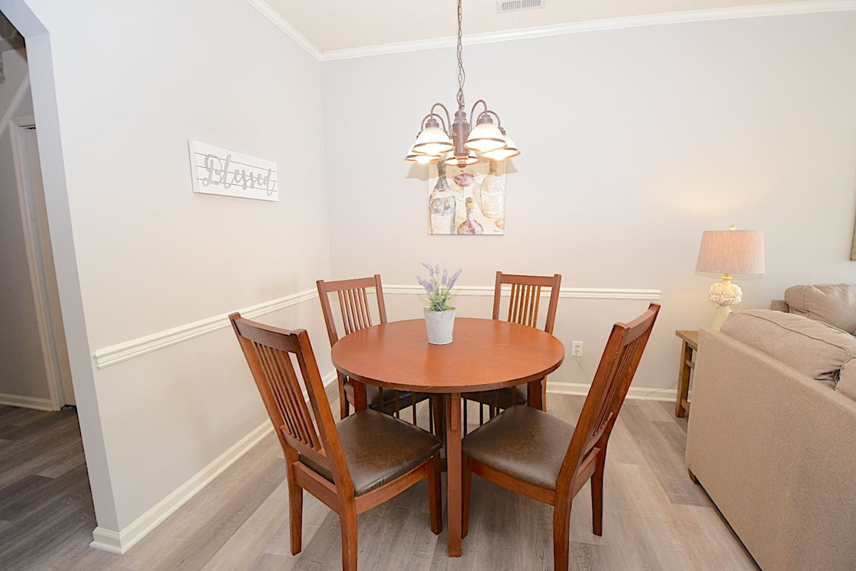 Dining area that's perfect for family time eating or playing games.