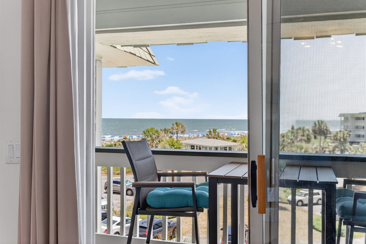 Porch beach view | Coastal Calm | Sea Cabins 310A, Isle of Palms, SC | IOP Escapes