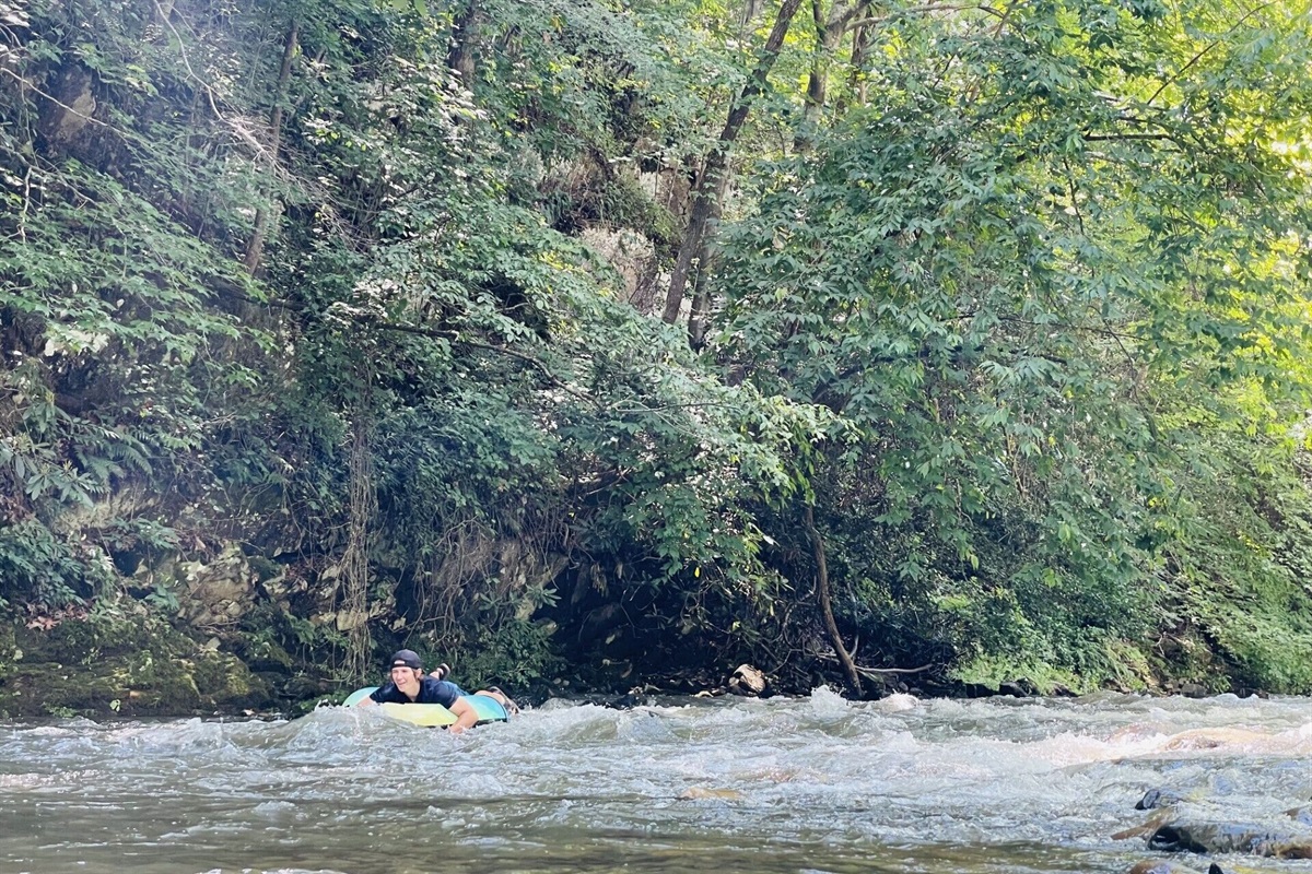 Summer fun tubing in Spring Creek. The only way to spend summer in the mountains