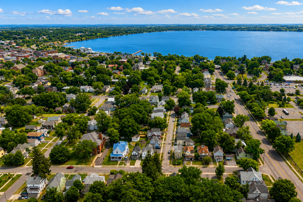 Neighborhood streets near the waterfront