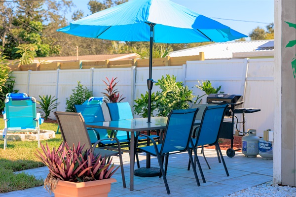 BBQ area in Backyard