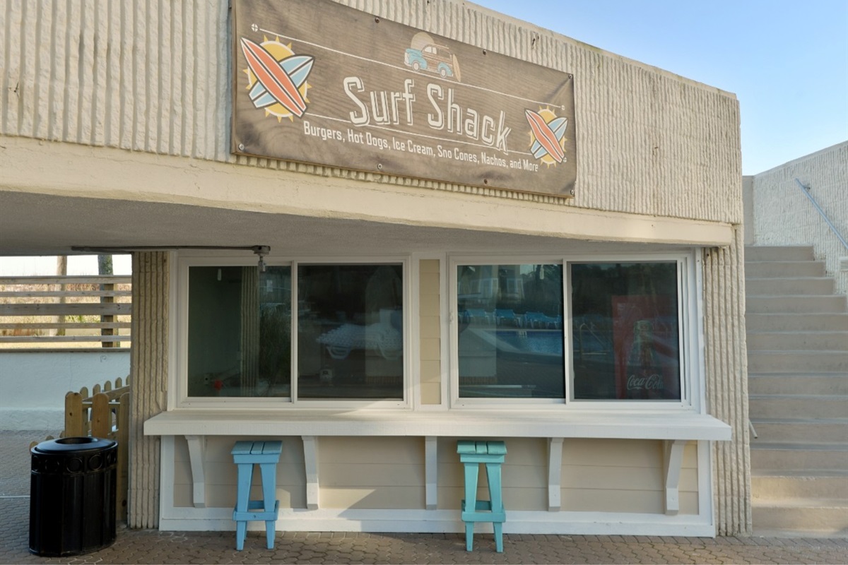 Surf Shack open seasonally with snacks and drinks