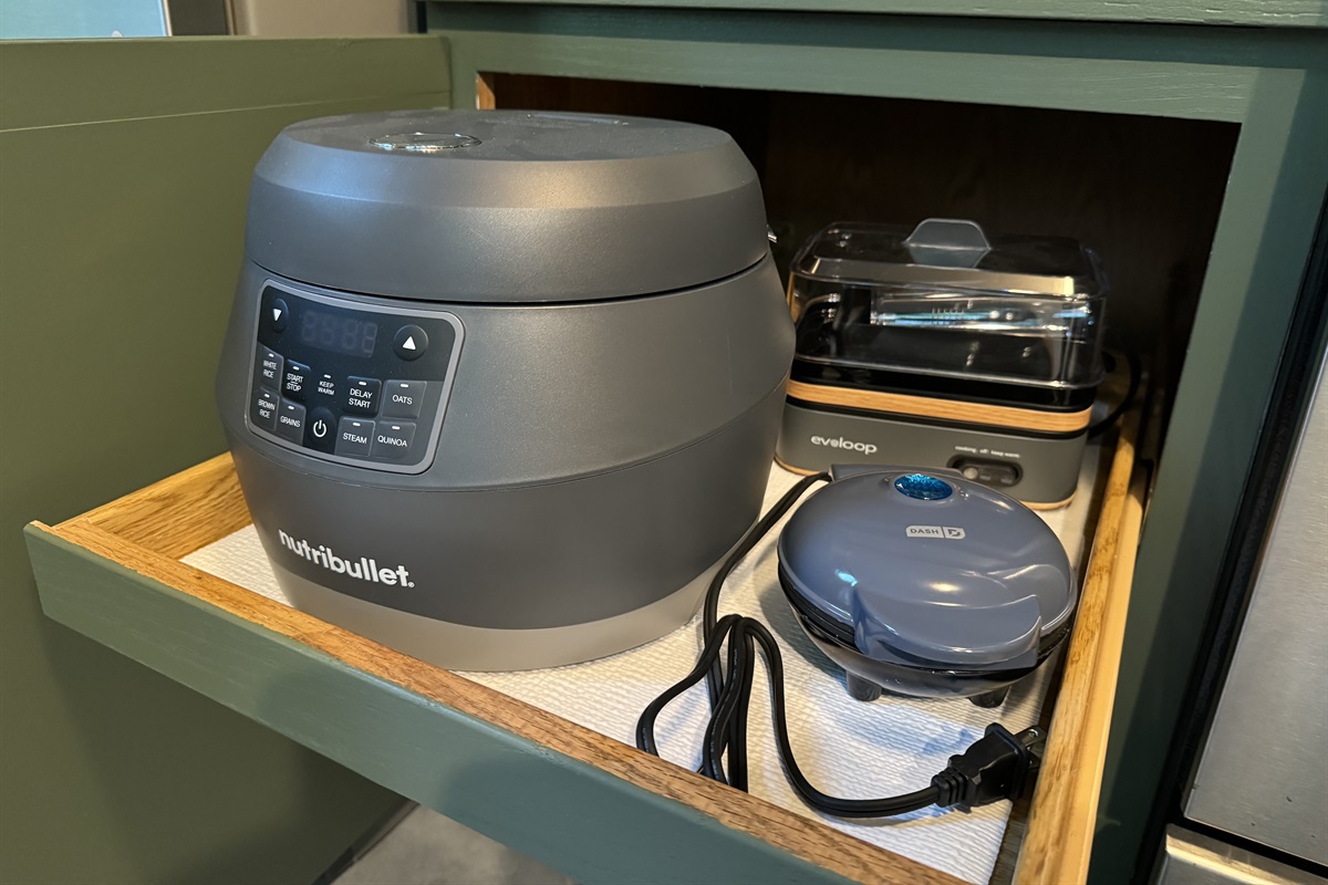 “Rice cooker, waffle maker, egg cooker — gourmet ready.”