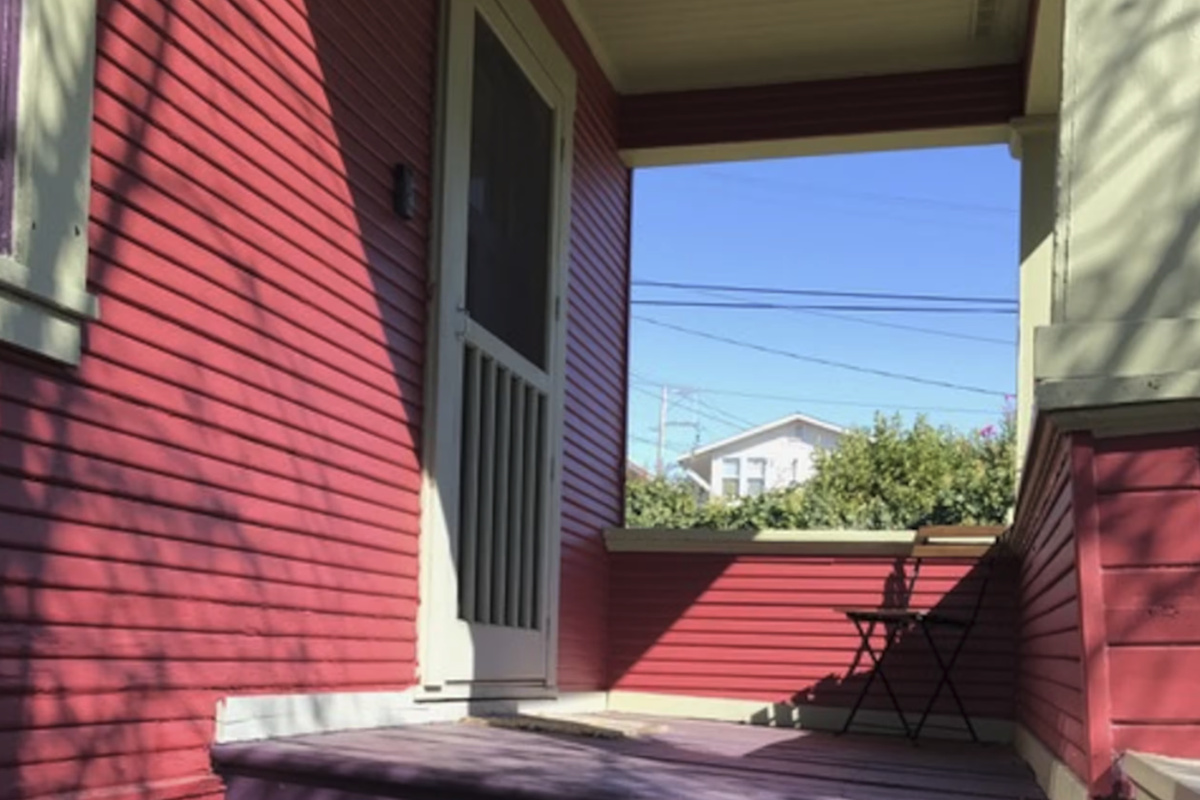 Porch area for two. Watch Napa river sunset over coffee