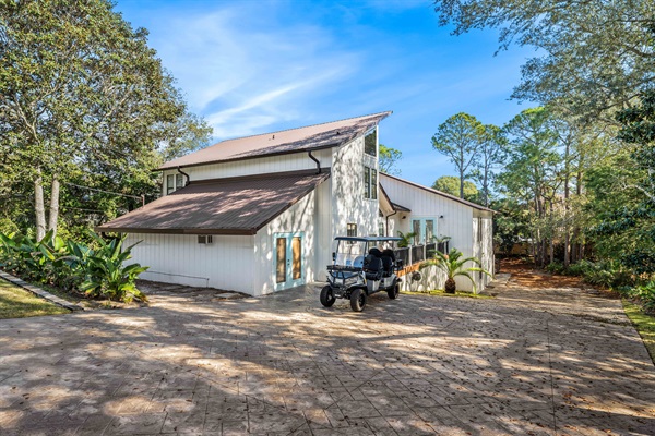 A large, long driveway to park all of your families vehicles.