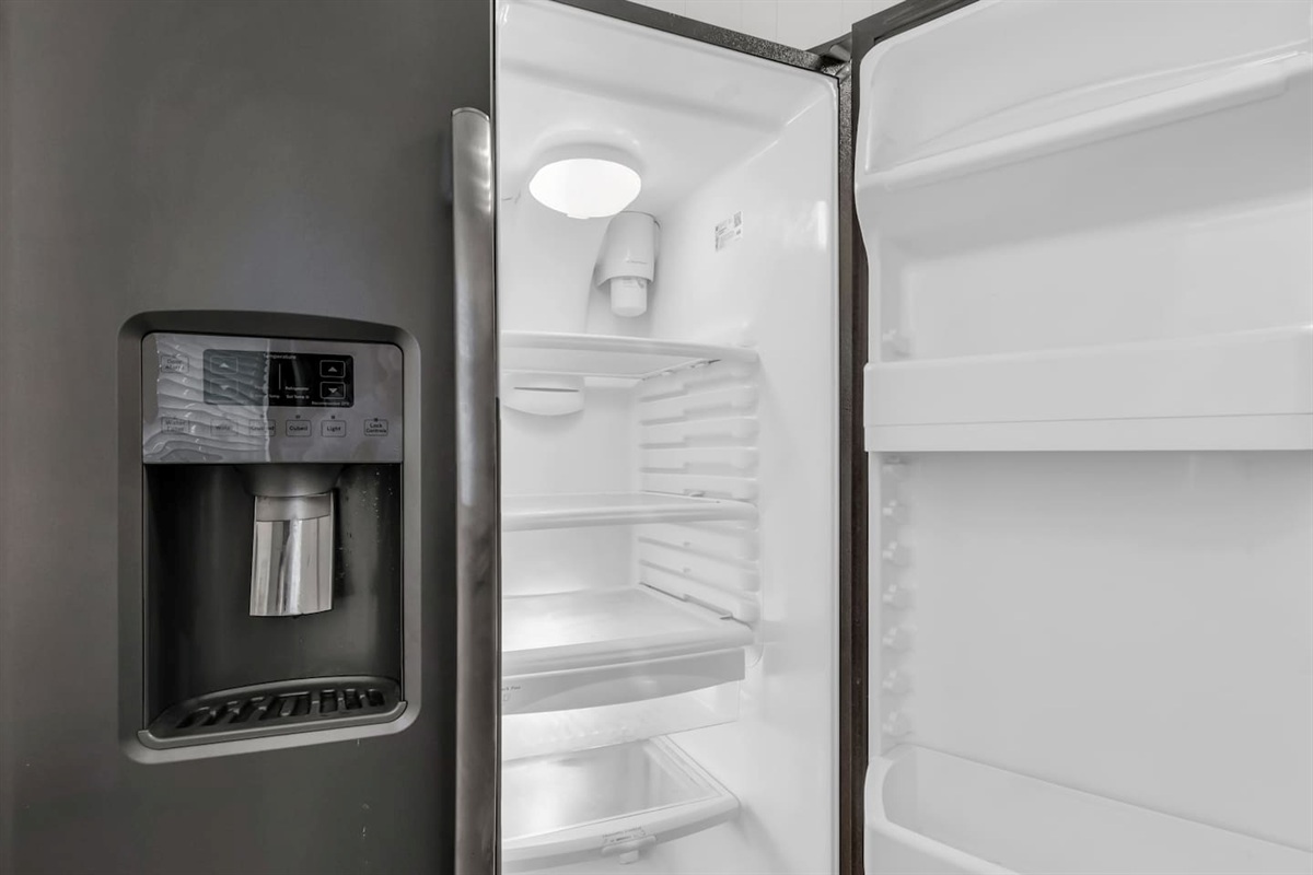 Refrigerator interior with ample shelf storage.