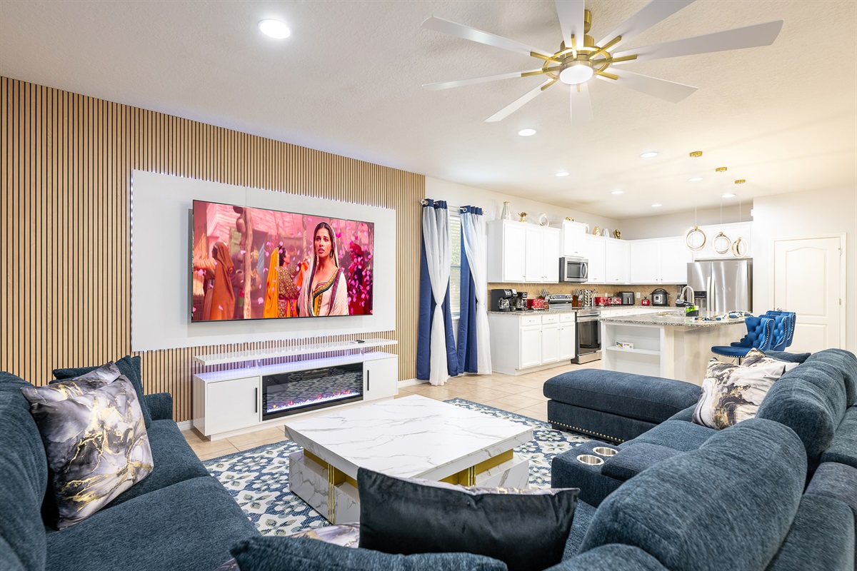 Lounge with 85 Inch Smart TV