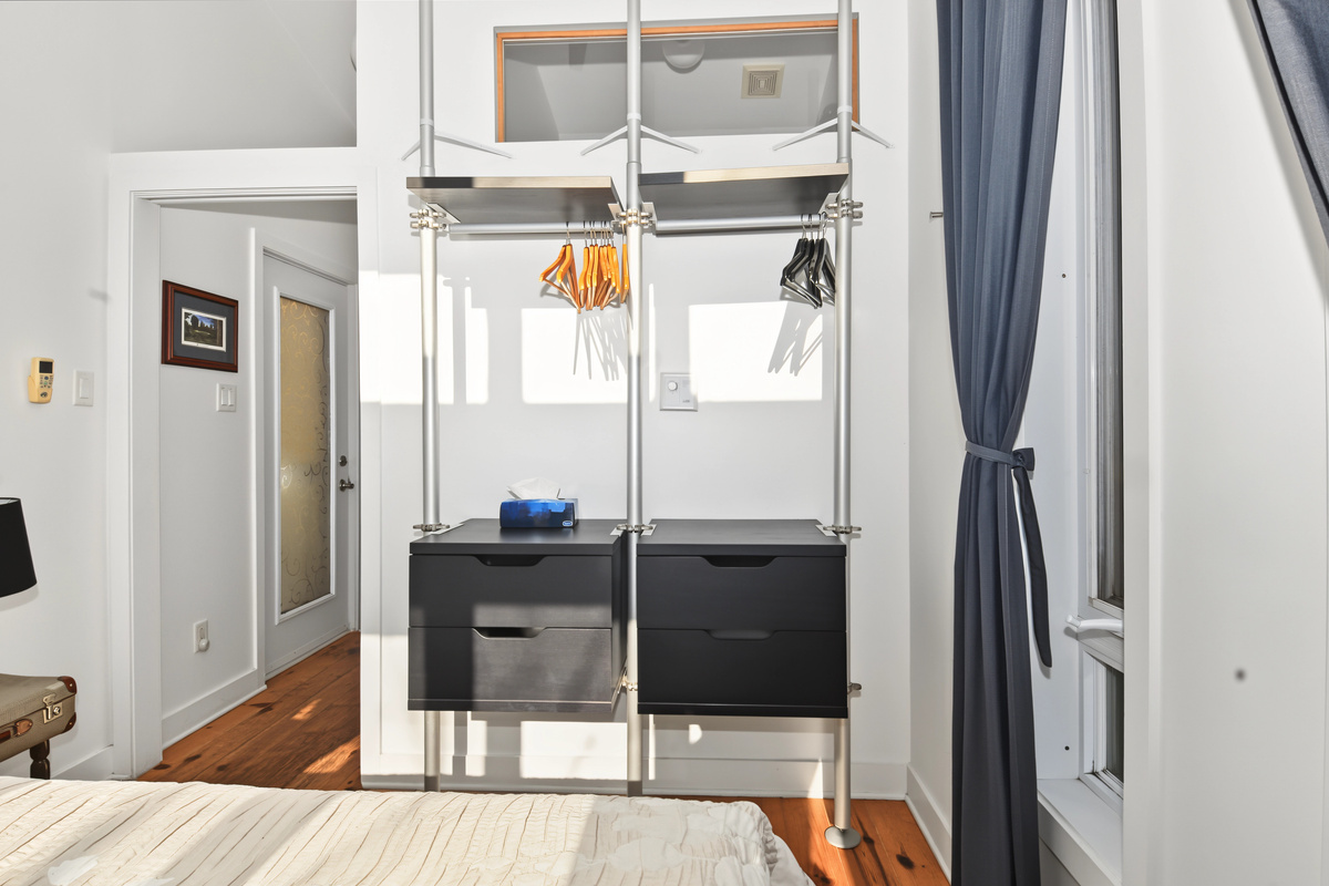 Bedroom 1 hanging closet/storage