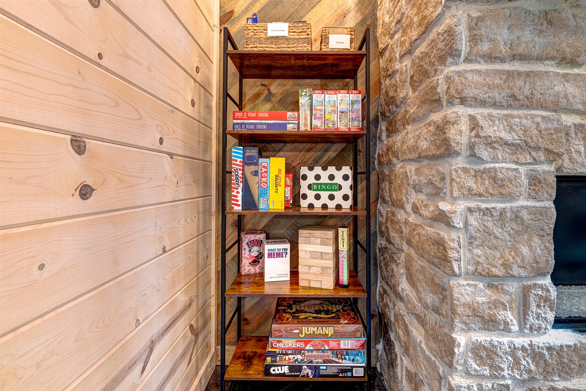 Fun for ALL ages!  This cabin is stocked with ample board games, cards, puzzles and more!