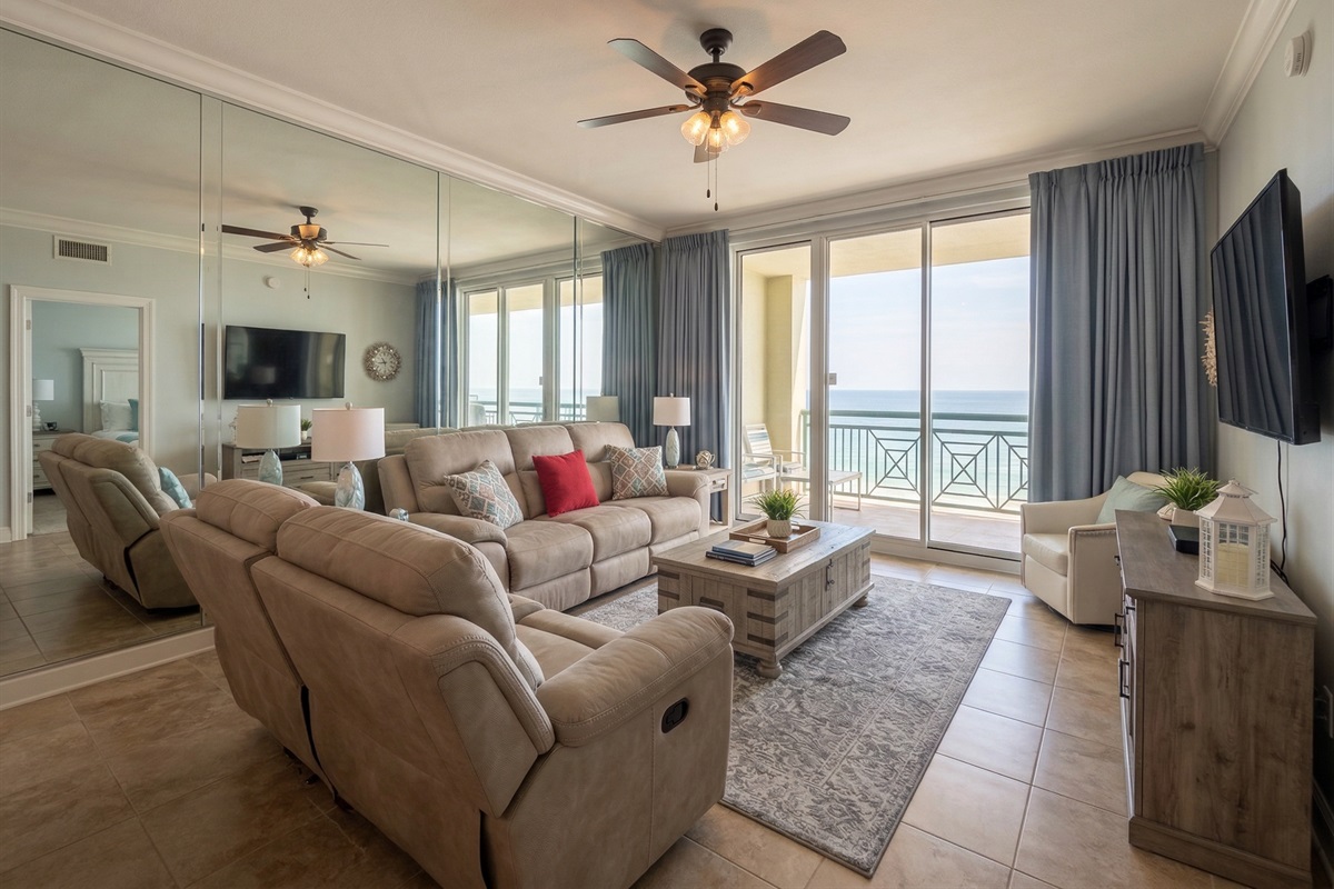 Unwind in a bright, comfortable space where the soundtrack is gentle waves and the backdrop is pure emerald water.