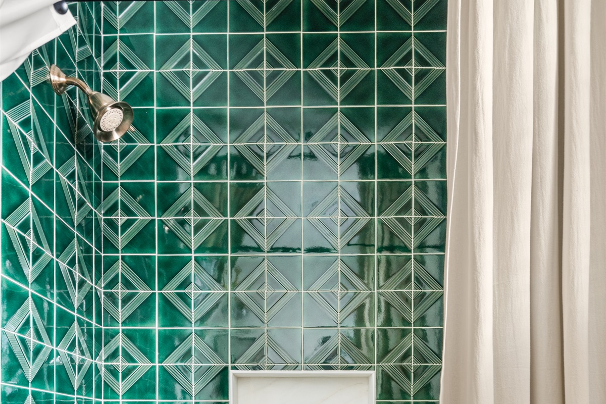 Hall Bathroom: shower/ tub combination.