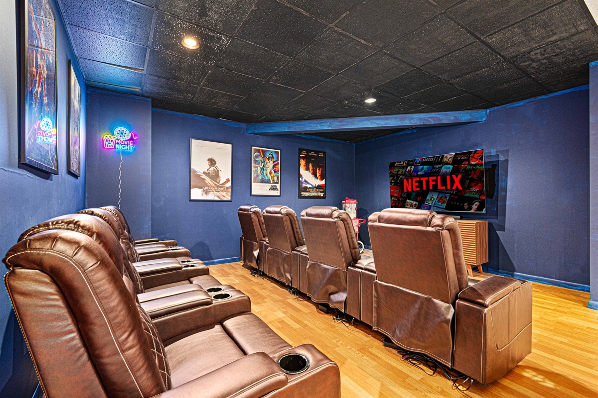 Home Theater: Dive into cinematic adventures in plush seats, complete with a big-screen experience!