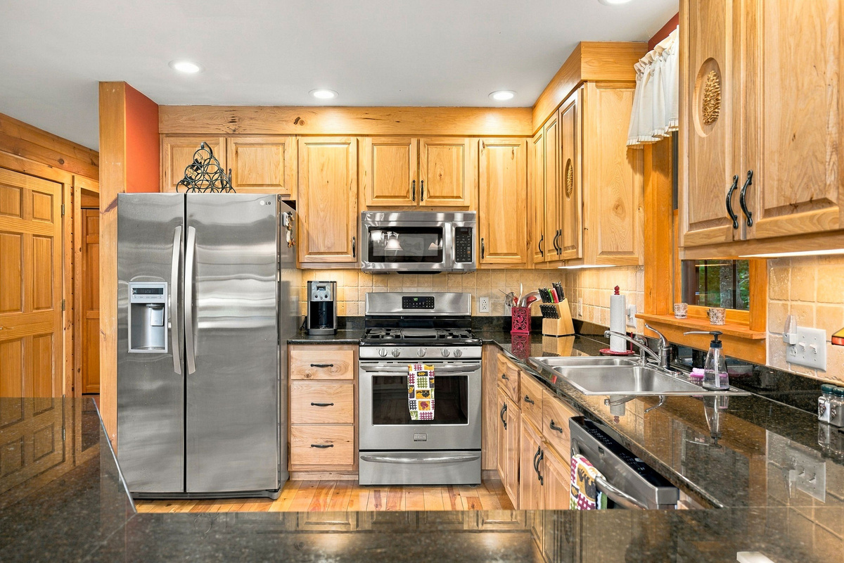 Full-size appliances and ample counter space make cooking during your stay convenient.