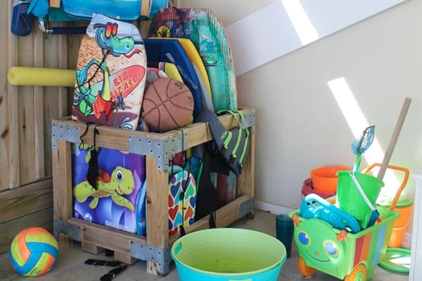 Beach toys close up.