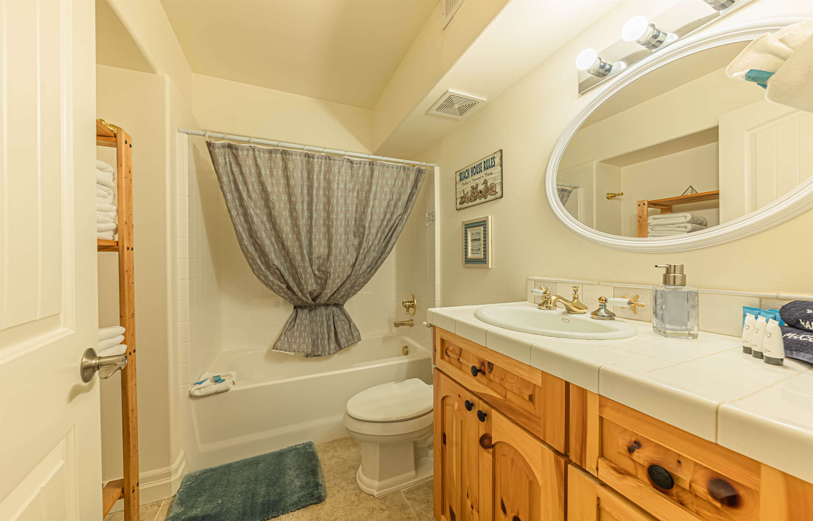 Full bathroom in basement.