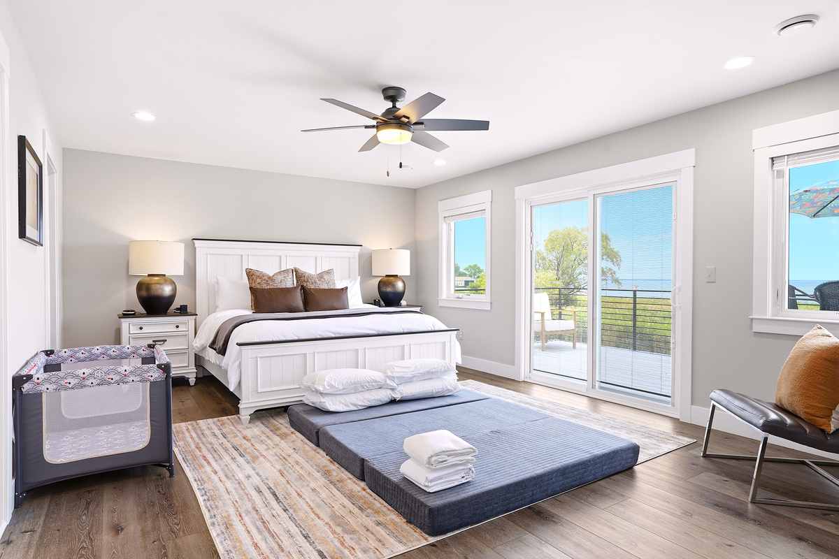 Wake each morning to tranquil Lake St. Clair views and step onto your private balcony—the perfect place to enjoy coffee, read a book, or simply soak in the waterfront scenery.