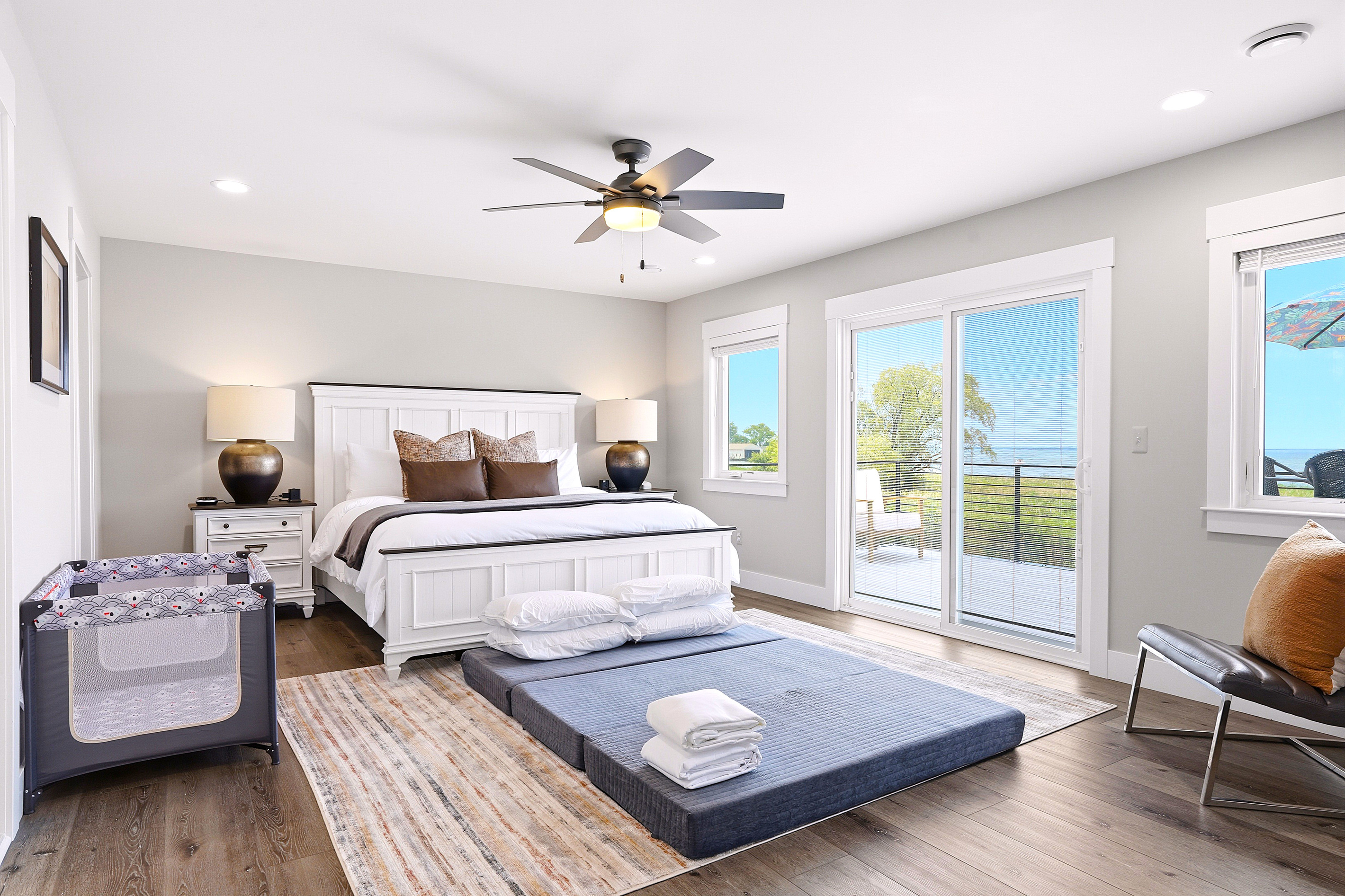 Wake each morning to tranquil Lake St. Clair views and step onto your private balcony—the perfect place to enjoy coffee, read a book, or simply soak in the waterfront scenery.