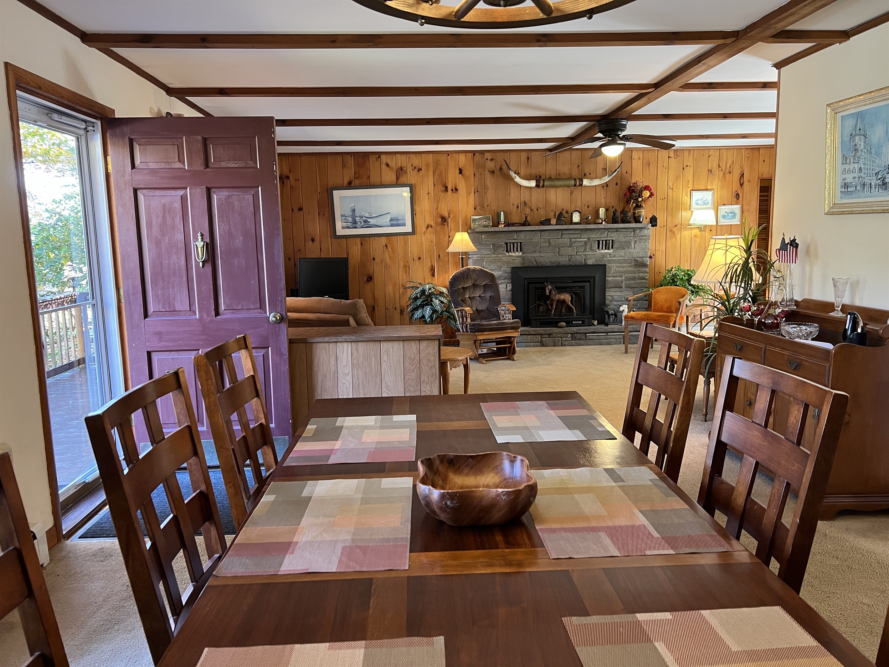 Dining area and living room
