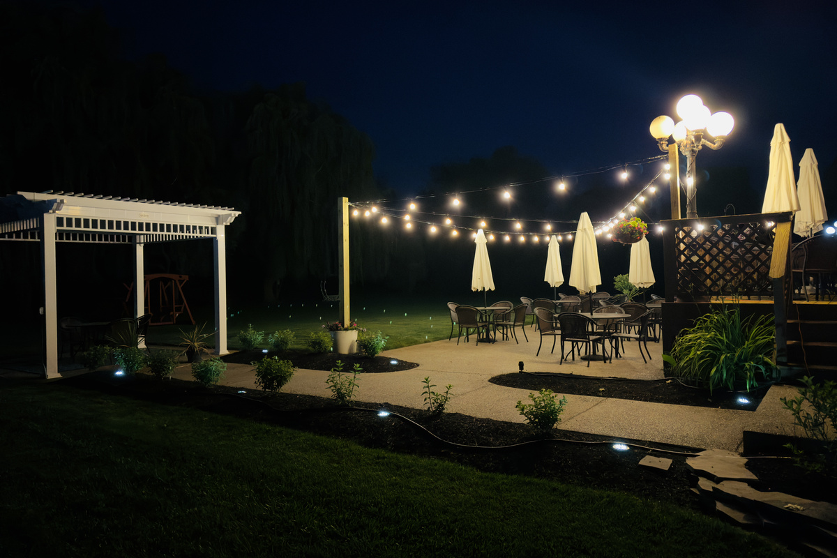 Historic Inn Wedding Pergola Surrounded by Gardens