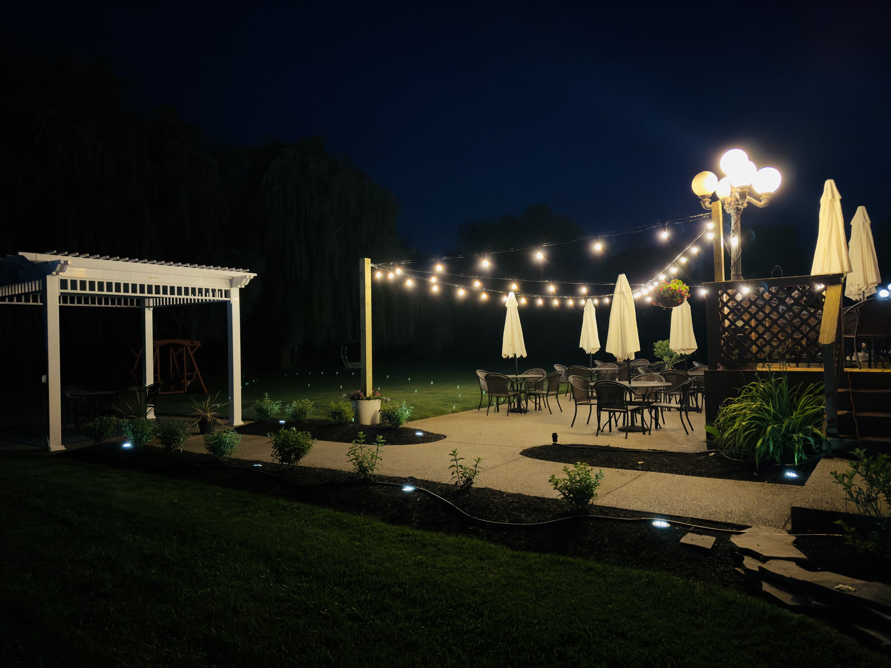 Historic Inn Wedding Pergola Surrounded by Gardens