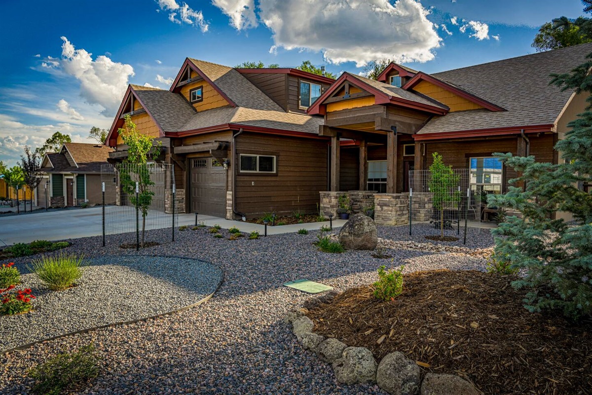 Front of the house with full external security cameras.