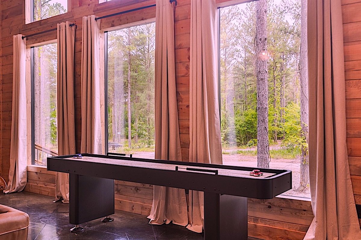 Grand shuffleboard in the living room