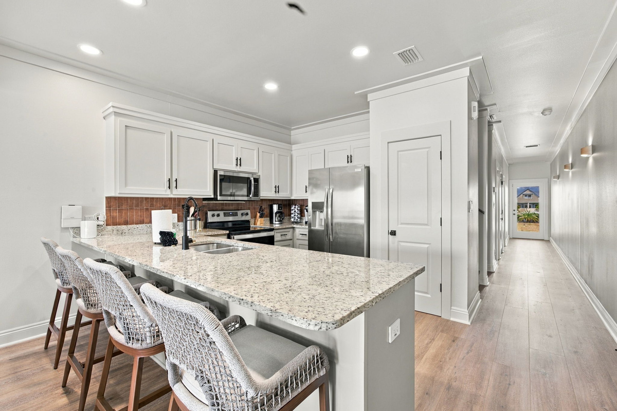 A spacious island invites shared meals and conversation.