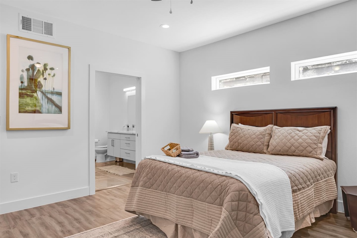 Elegant bedroom offering a peaceful retreat with high-quality furnishings.