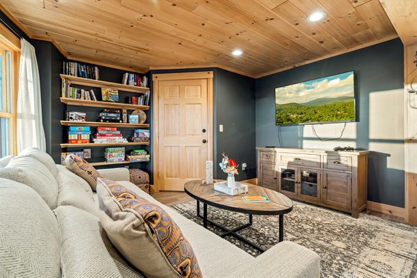 Cozy basement guest suite with all the essentials, including a kitchen.