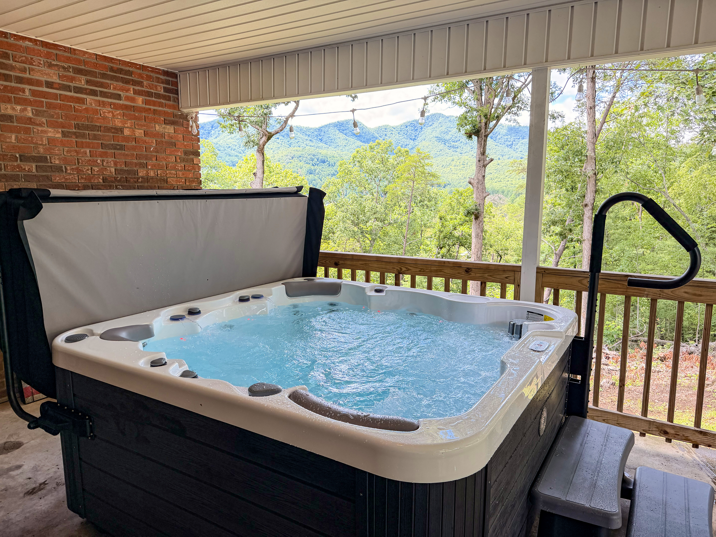 Hot Tub overlooking Sharp Top in the Great Smoky Mountains!