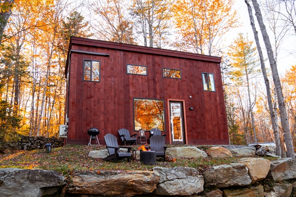 Each cabin has its own firepit and grill