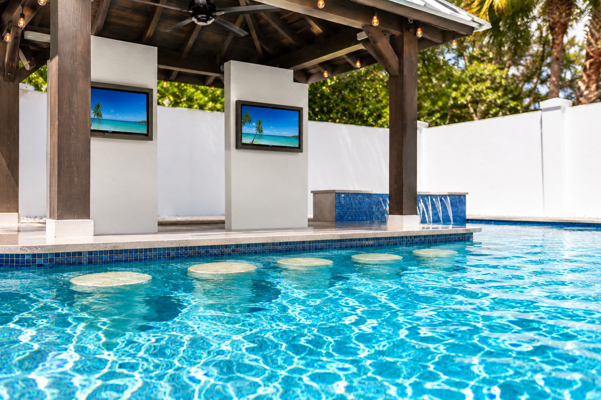 The heart of The Sandbar Social—the signature swim-up bar