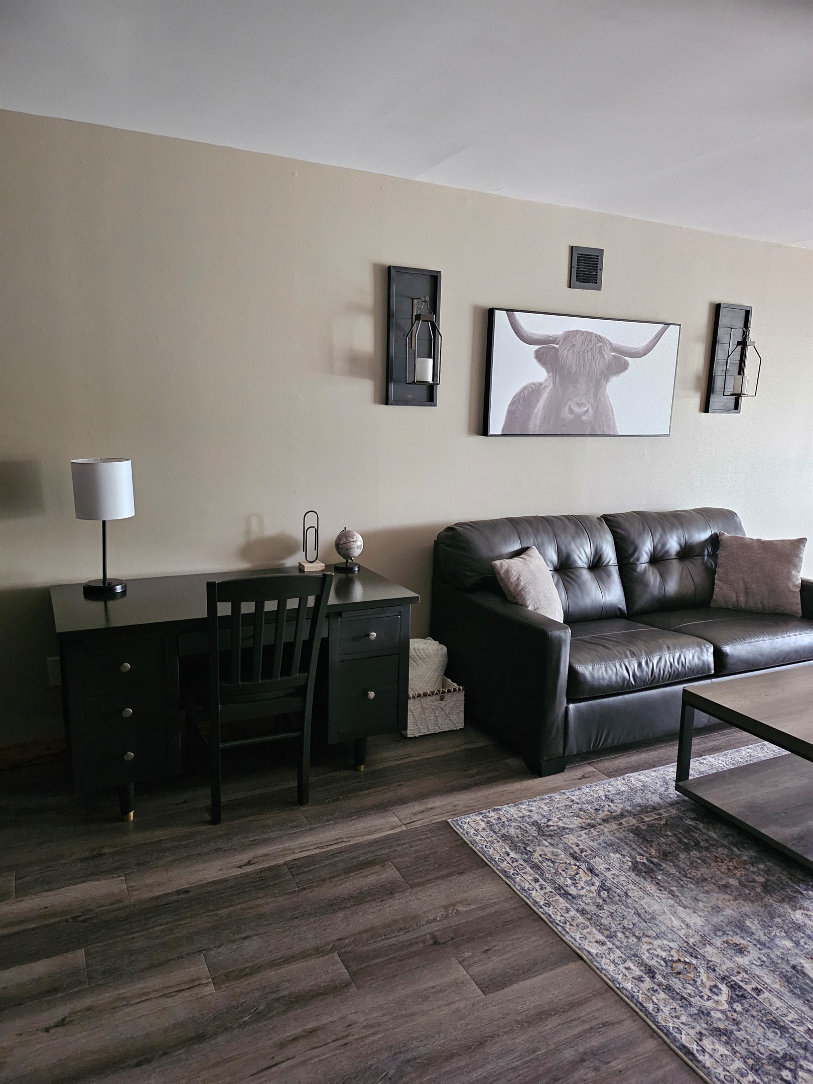Desk for working in living room