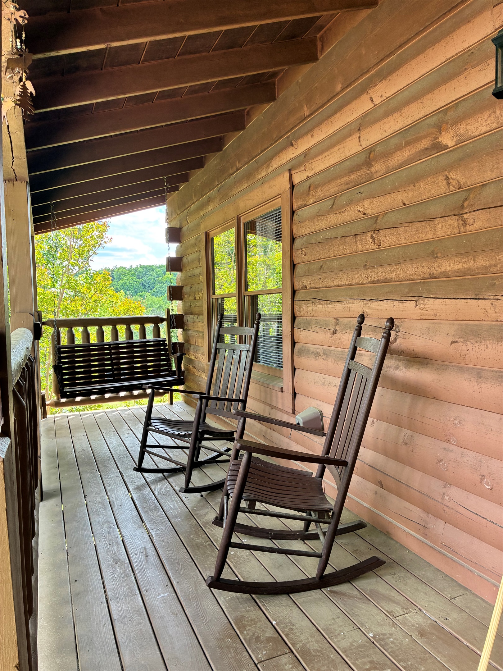 Front Porch, time to relax swinging on the swing or rocking on the chairs 