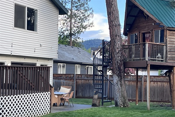 Mountain views can be seen from a few widnows and the yards surrounding home.